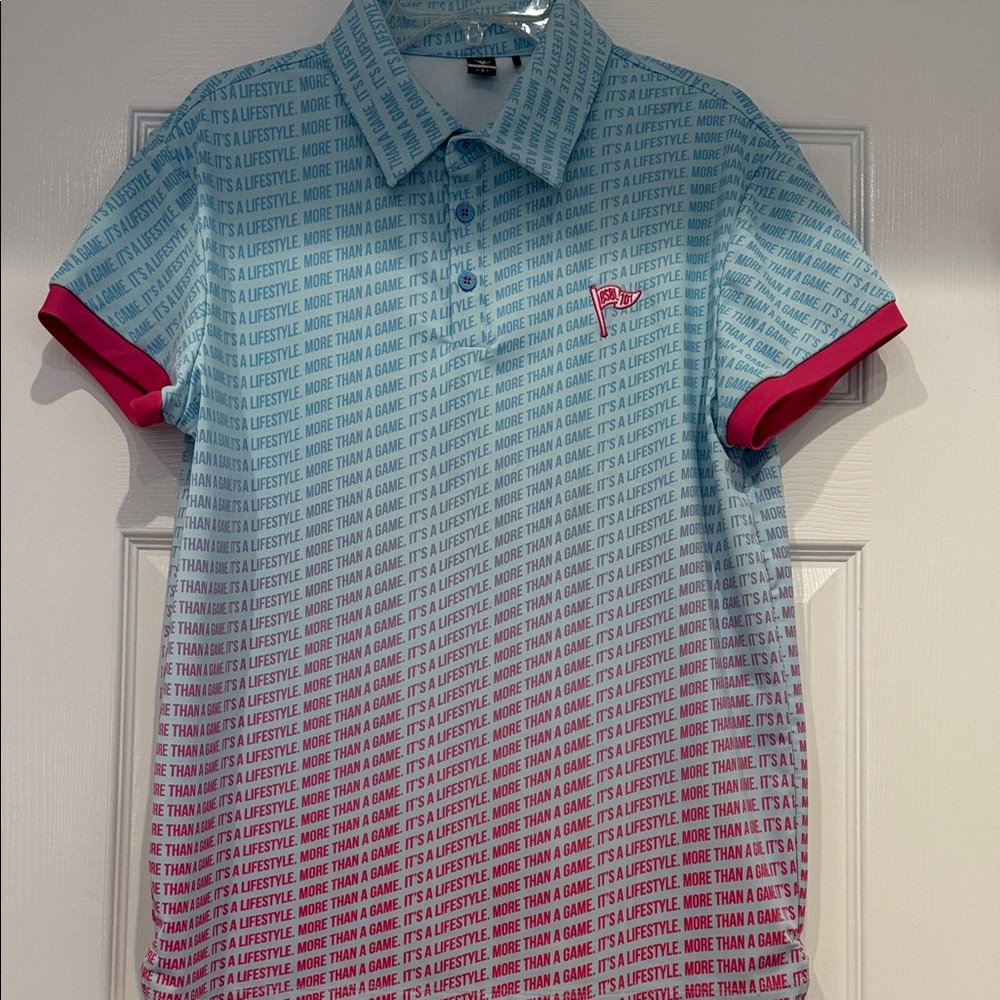 Gradient Polo Shirt with Text Design